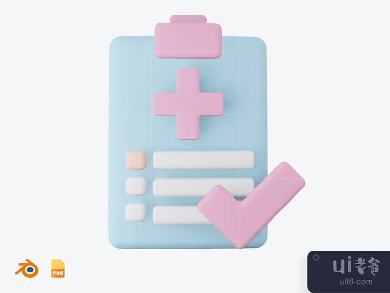 Medical Report - 3D Medical Health icon pack (front)