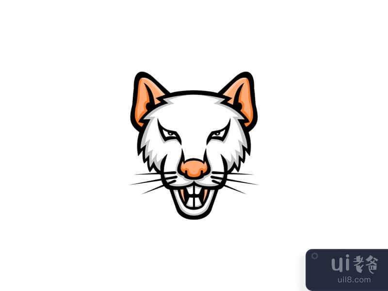 Albino Laboratory Mouse Mascot