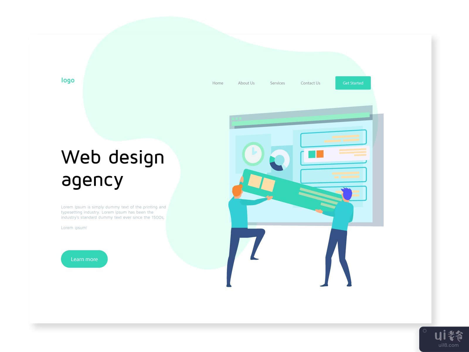 登陆页面的网页设计机构插图(Web Design Agency Illustration for Landing Page)插图