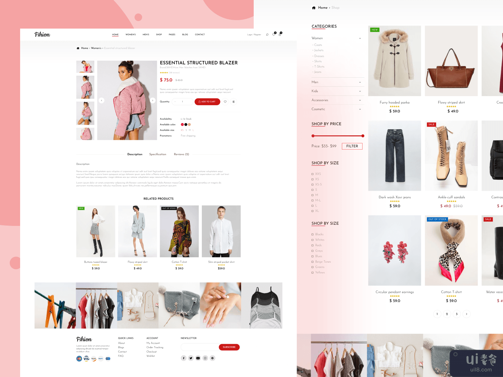 Fashion eCommerce web page 