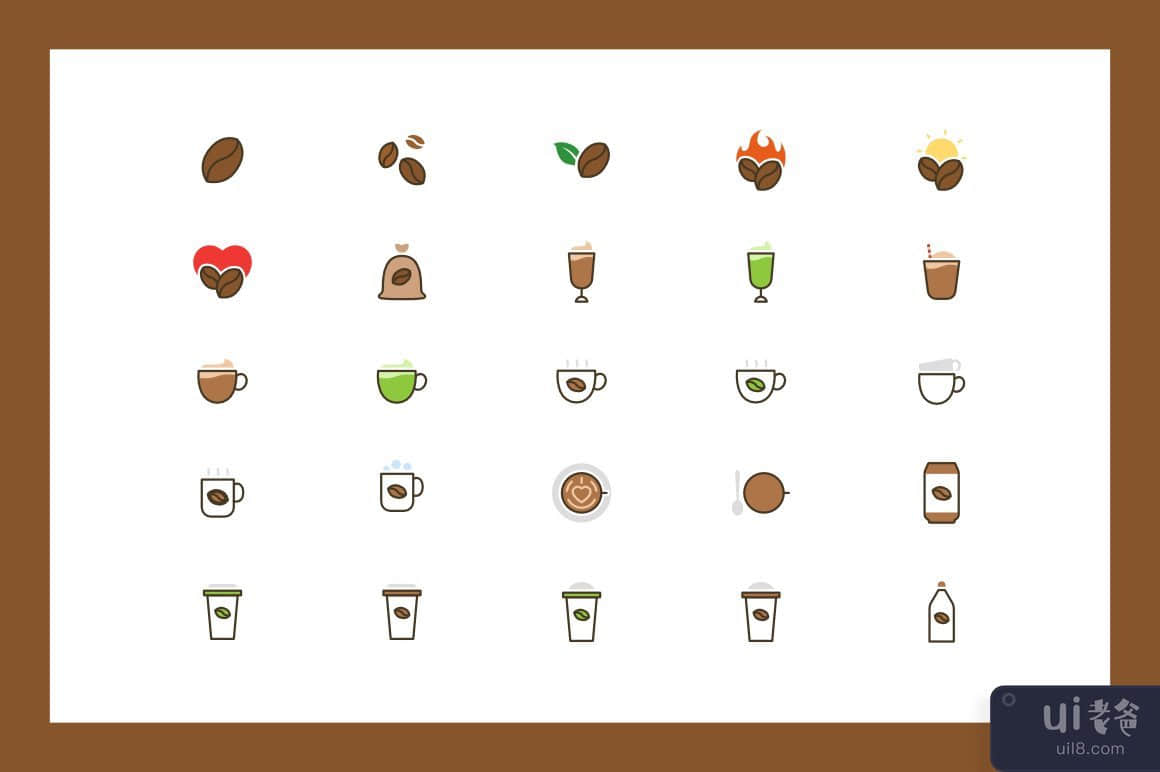 咖啡图标集(Coffee Icons Set)插图