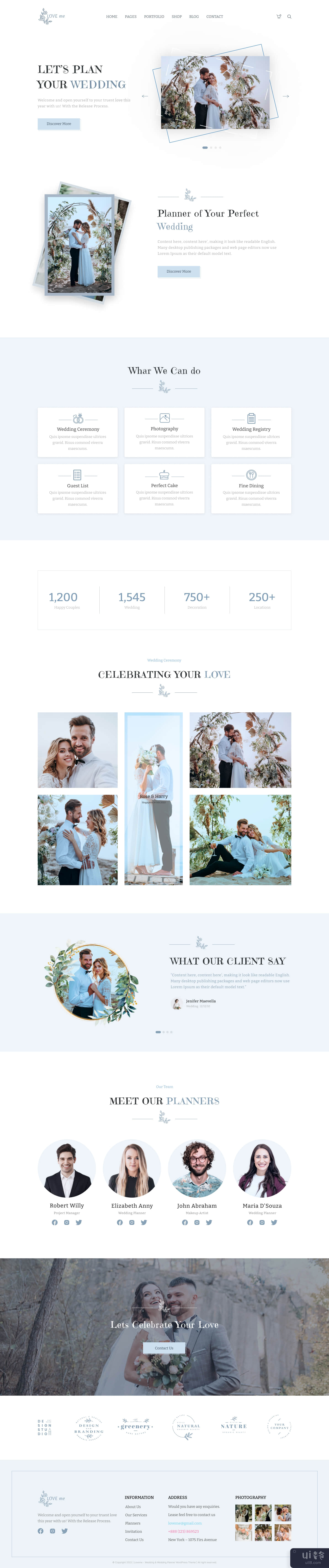 婚礼和婚礼策划师登陆页面(Wedding & Wedding Planner landing page)插图