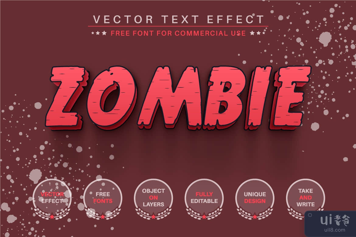 恐怖电影 - 可编辑的文字效果，字体样式(Horror Movie - Editable Text Effect, Font Style)插图3