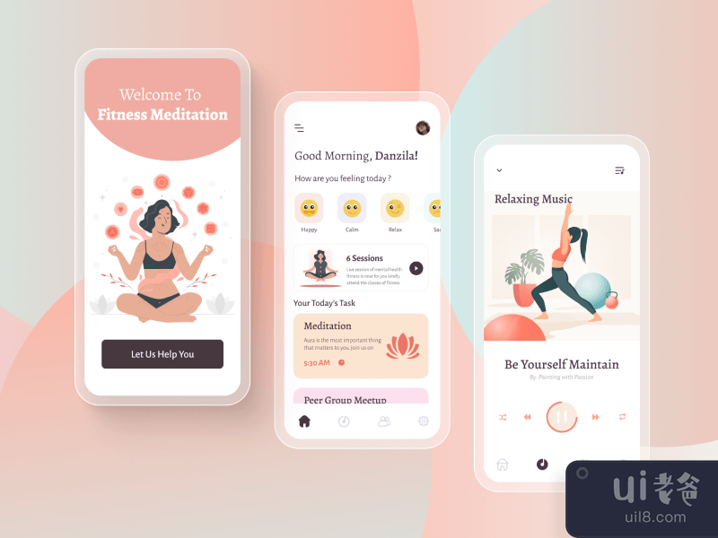 Fitness Meditation App Ui Design