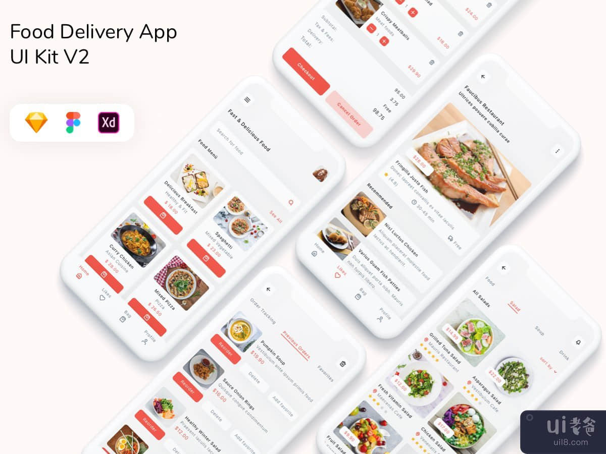 Food Delivery App UI Kit V2