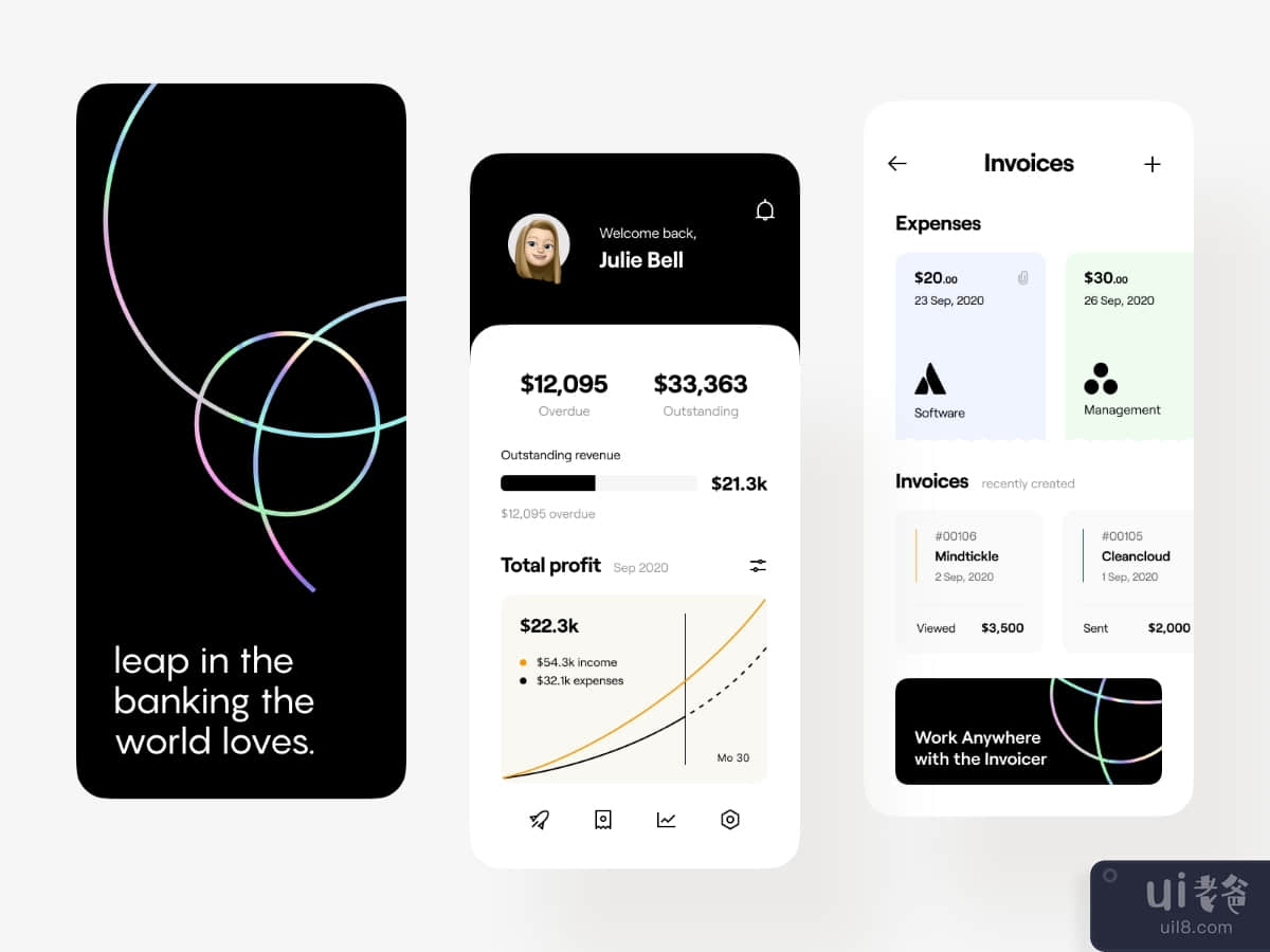 Finance mobile app interface