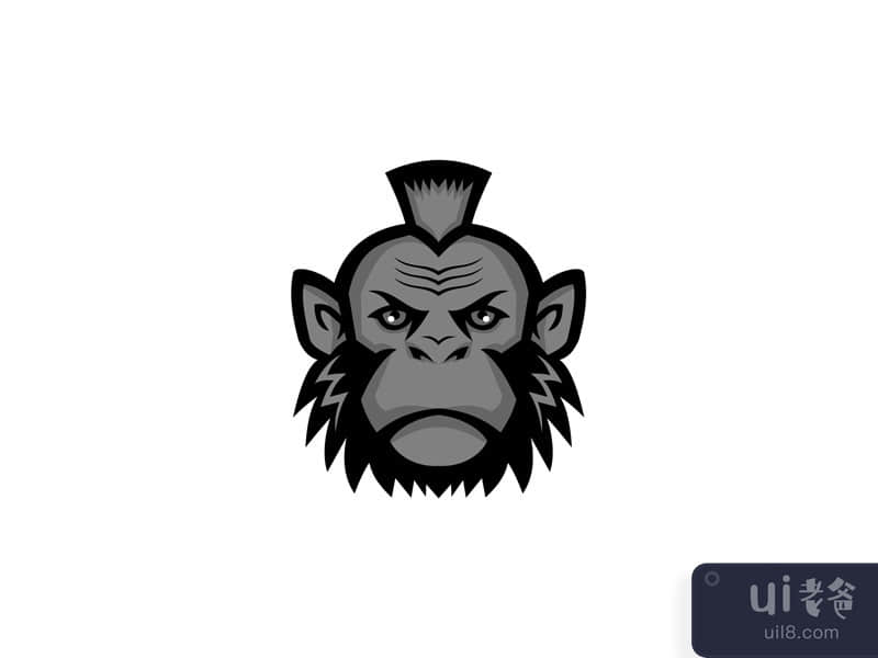 Chimpanzee Wearing Mohawk Mascot