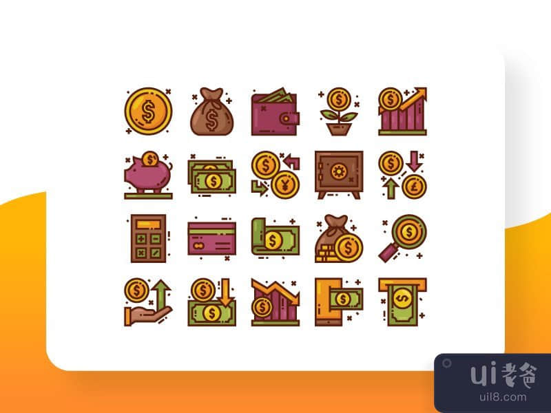 货币和金融图标包(Money and Finance Icon Pack)插图
