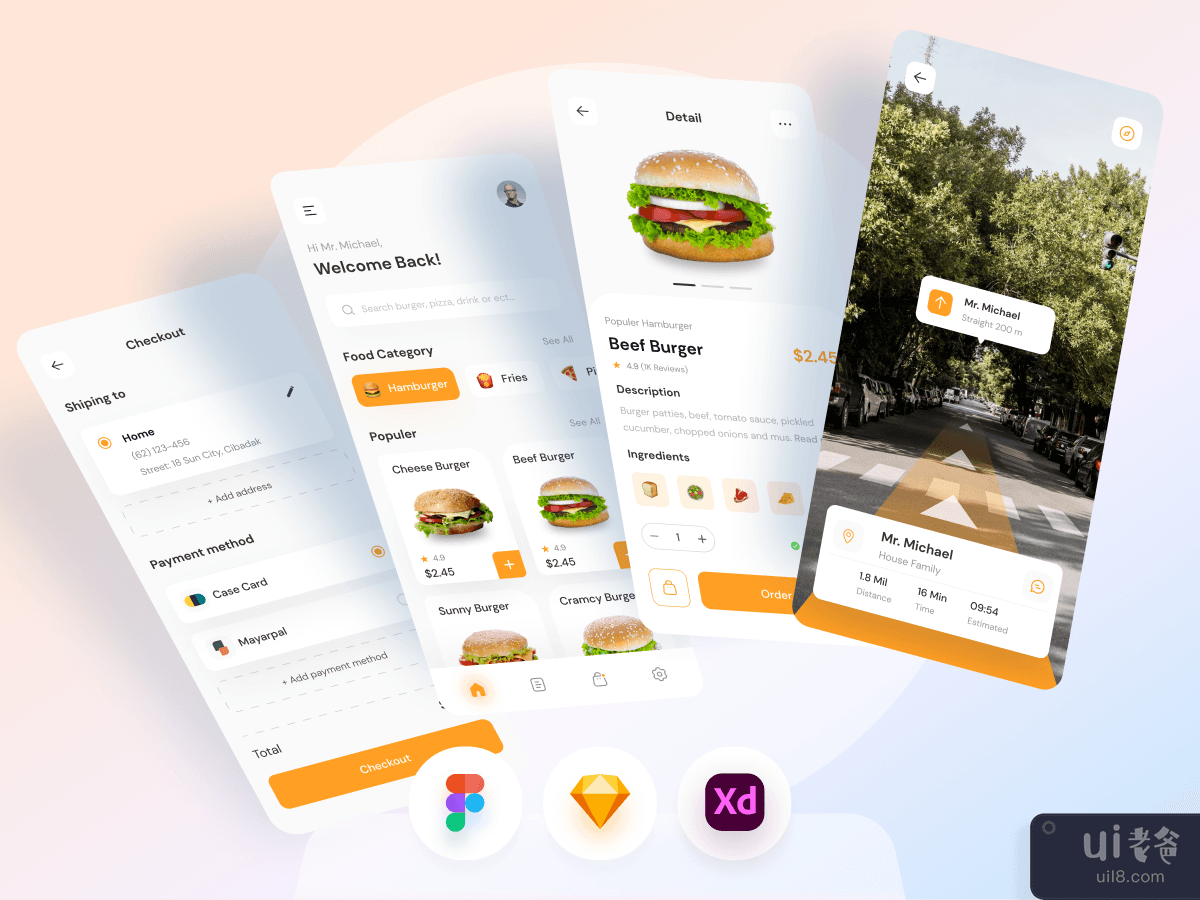 快餐店流动应用程式(Fast Food Shop Mobile App)插图
