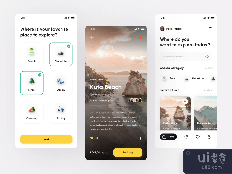 Traver - Travelling UI Kit Apps (Homepage & Detail)
