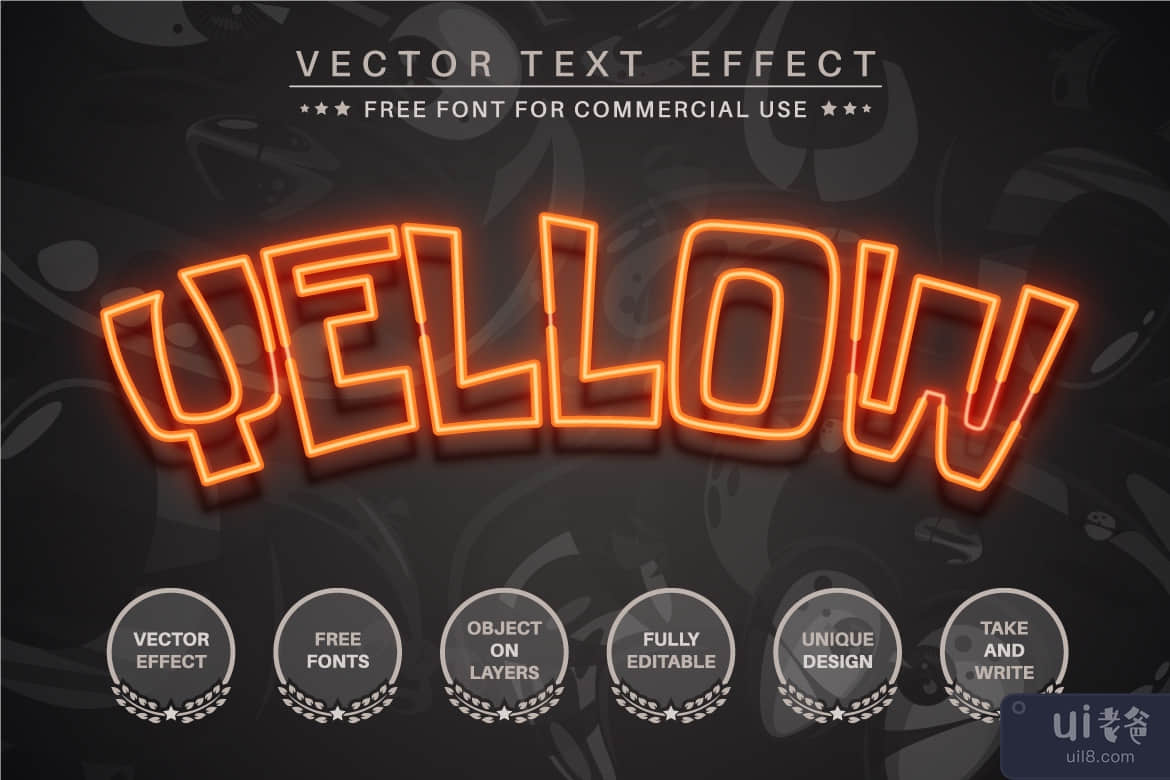 万圣节派对 — 可编辑的文字效果、字体样式(Halloween party - editable text effect, font style)插图2
