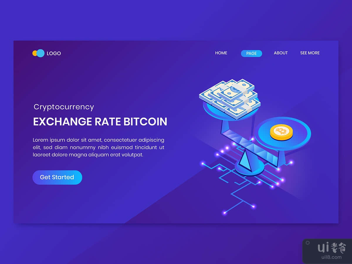 Bitcoin Exchange Rate Landing Page Template