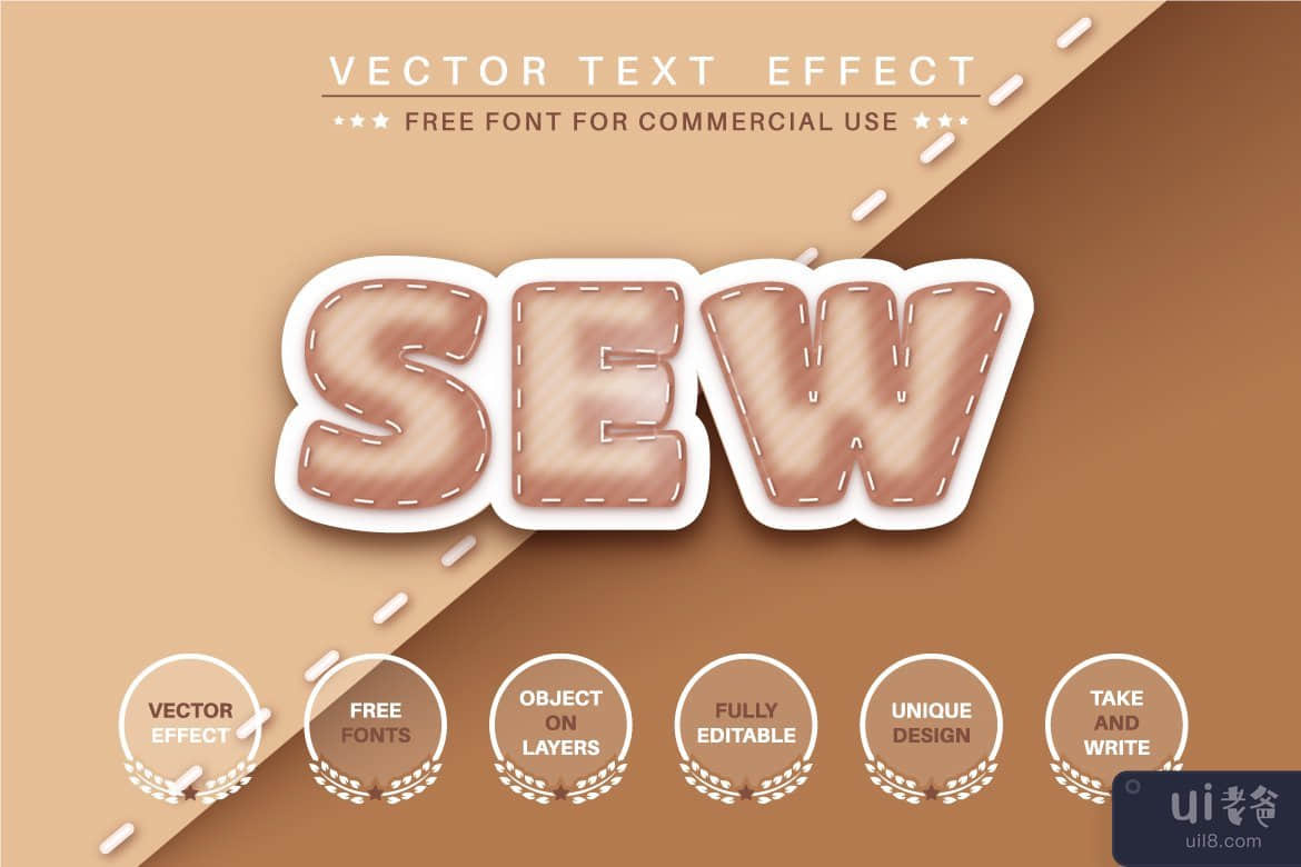 皮革制品 - 可编辑的文字效果、字体样式(Leather product - editable text effect, font style)插图3