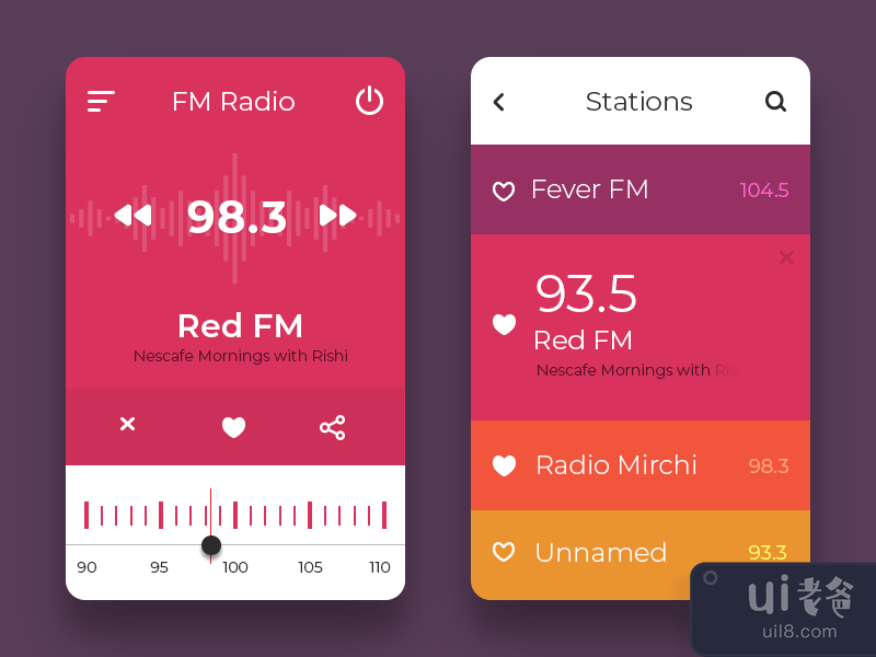 收音机 UI 概念(Radio UI Concept)插图