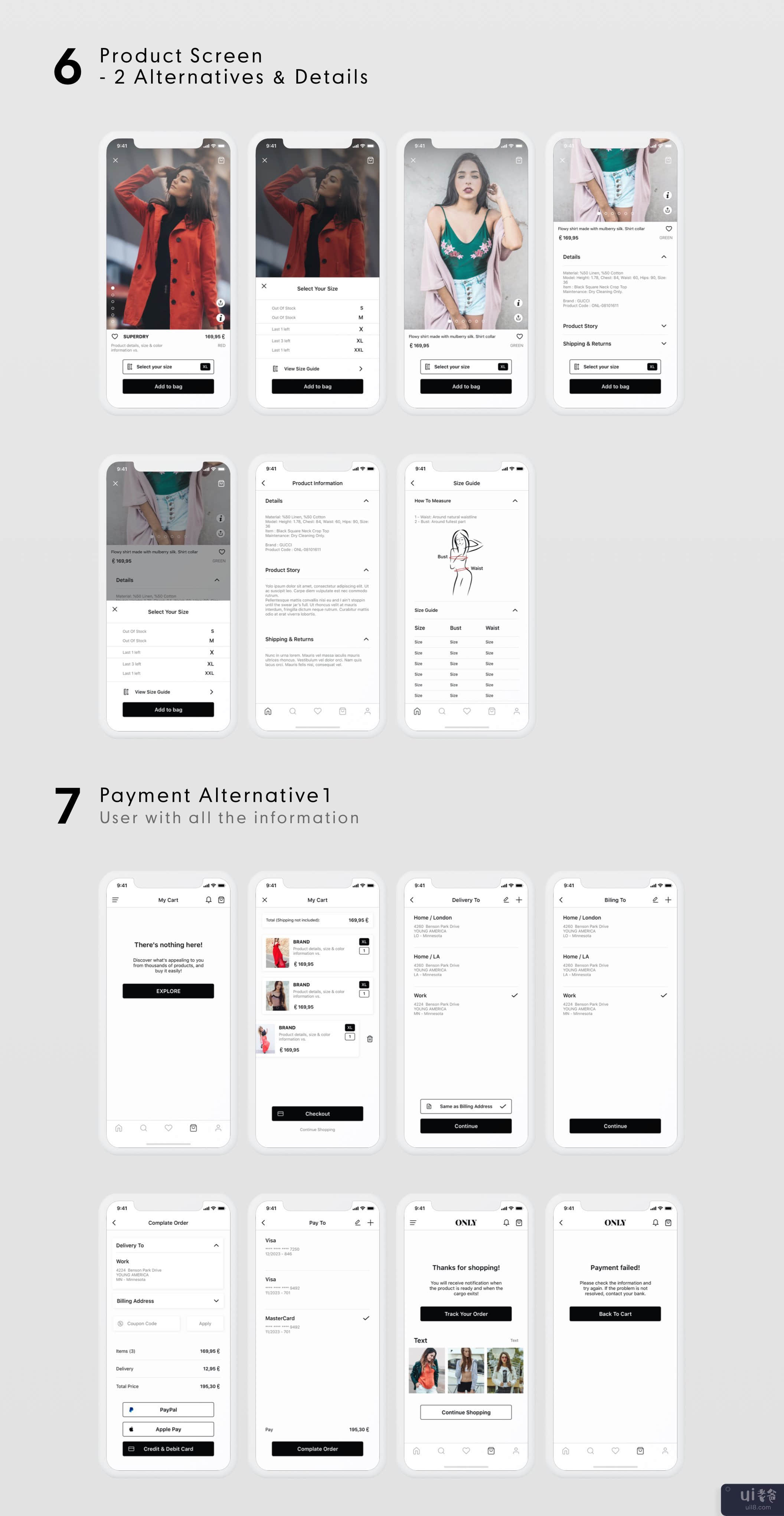 ONLY 时尚移动电子商务 UI 套件(ONLY Fashion Mobile E-Commerce UI Kit)插图3