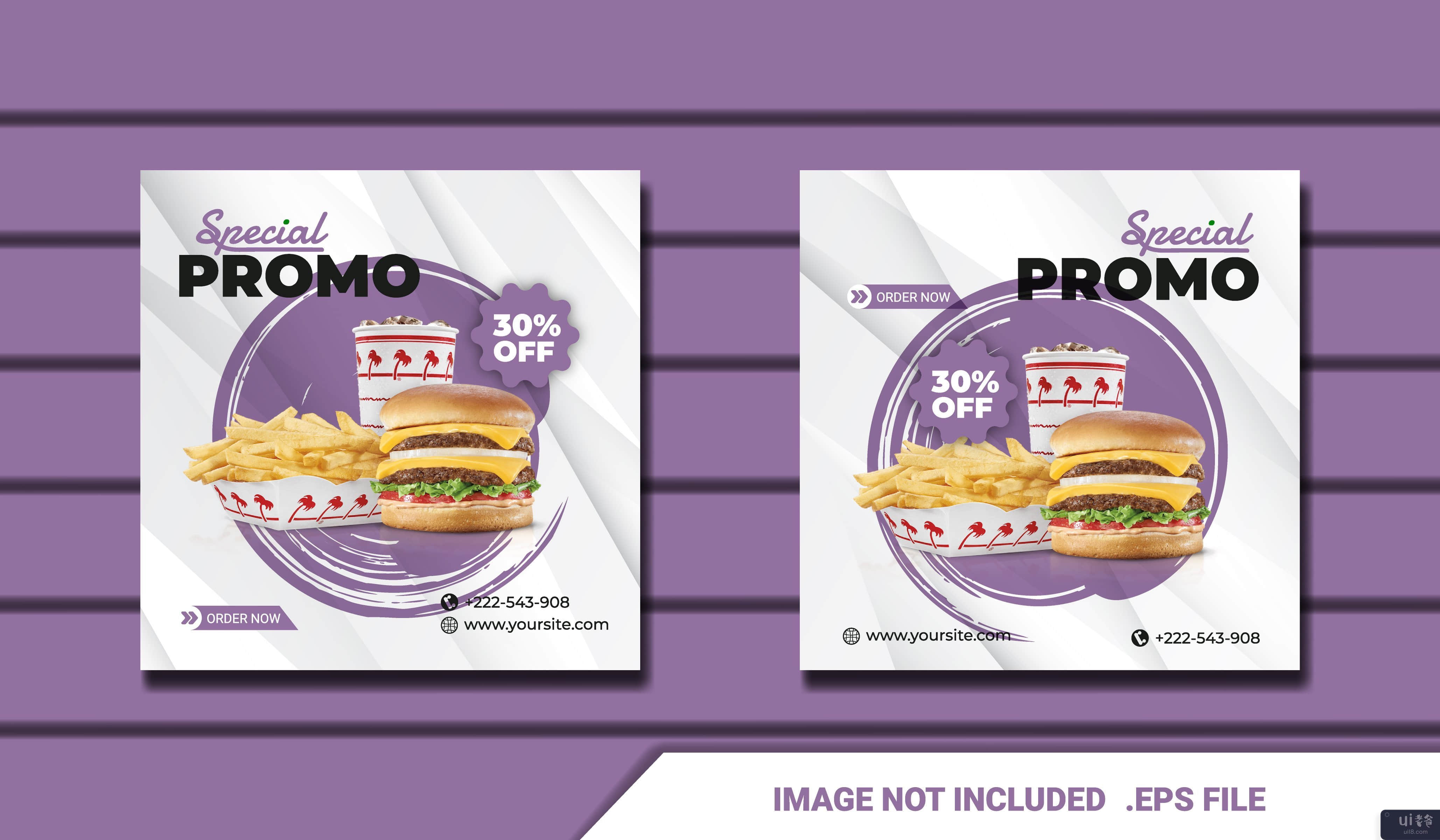 社交媒体发布食物汉堡(social media post food burger)插图2