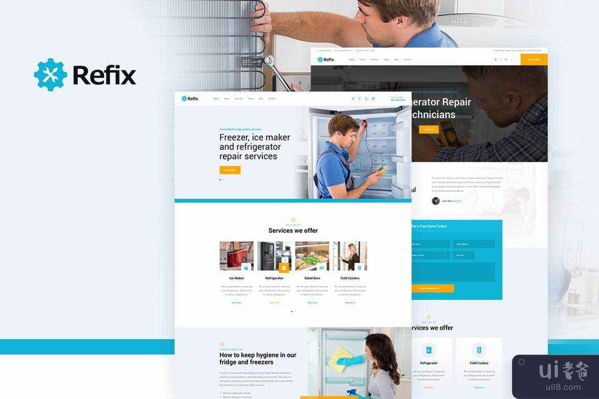 Refix - 冰箱和冰柜维修公司 HTML(Refix - Fridge & Freezer Repair Company HTML)插图