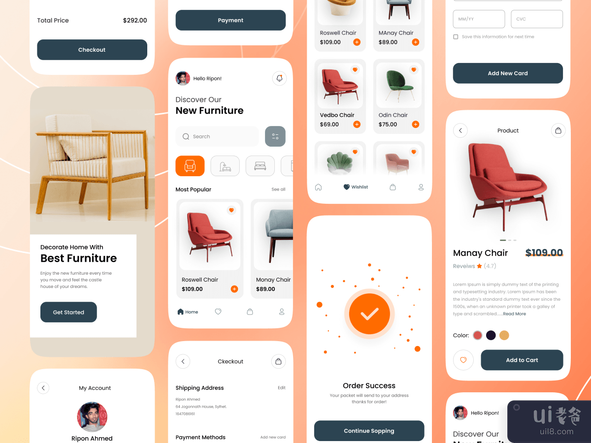 电子商务家具应用概念(E-Commerce Furniture App Concept)插图4