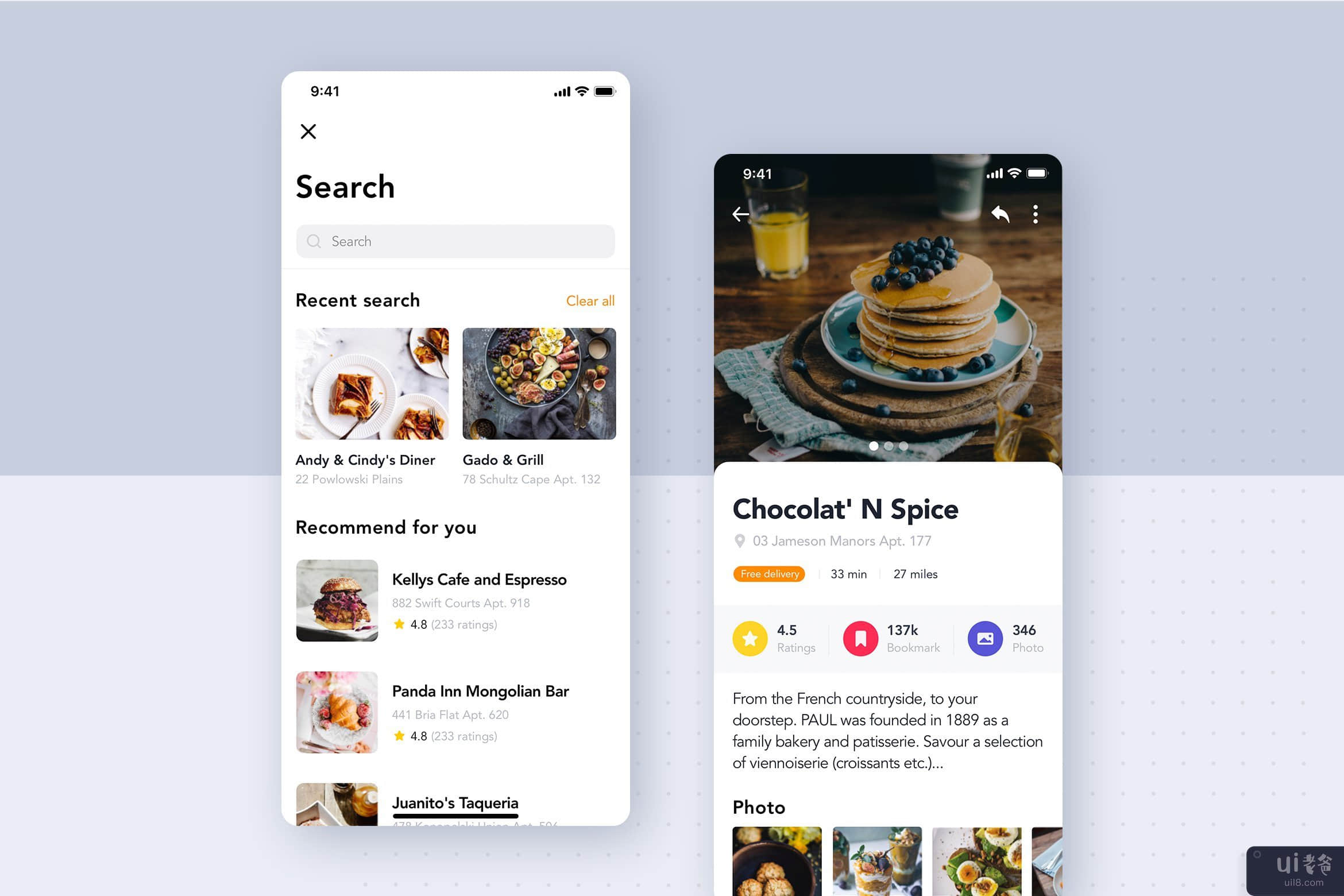 食品订单移动应用程序 UI 套件(Food Order mobile app UI Kit)插图2