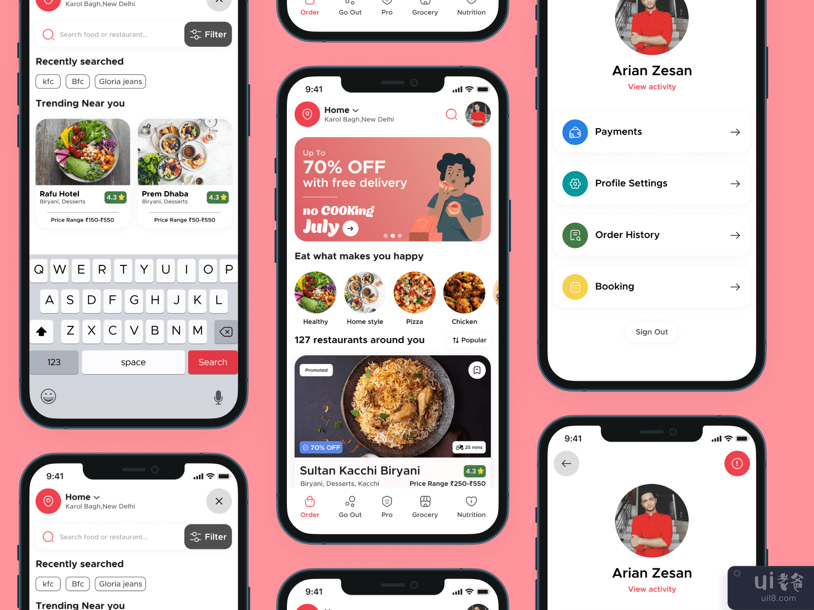  Zomato Food Delivery App Redesign