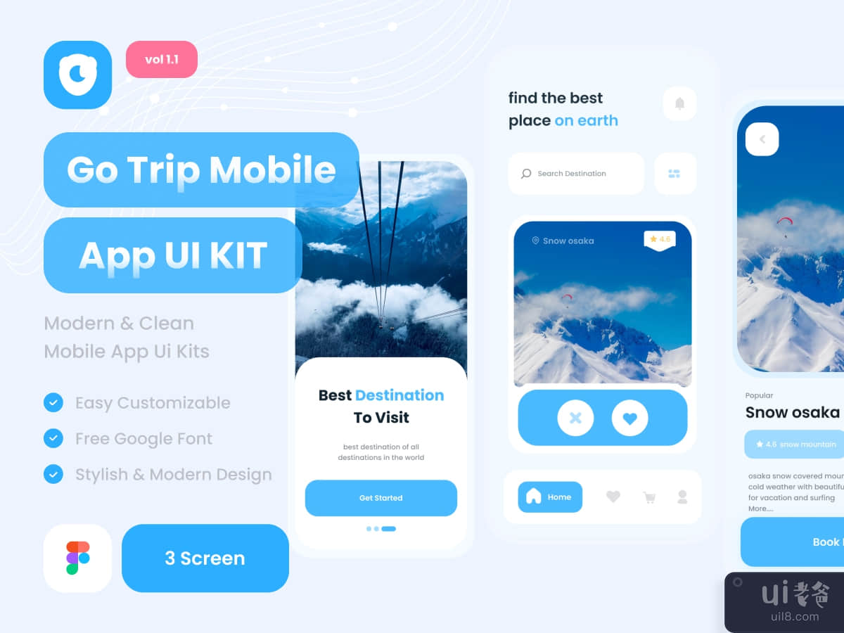 Go Trip Mobile App Ui kits Template App