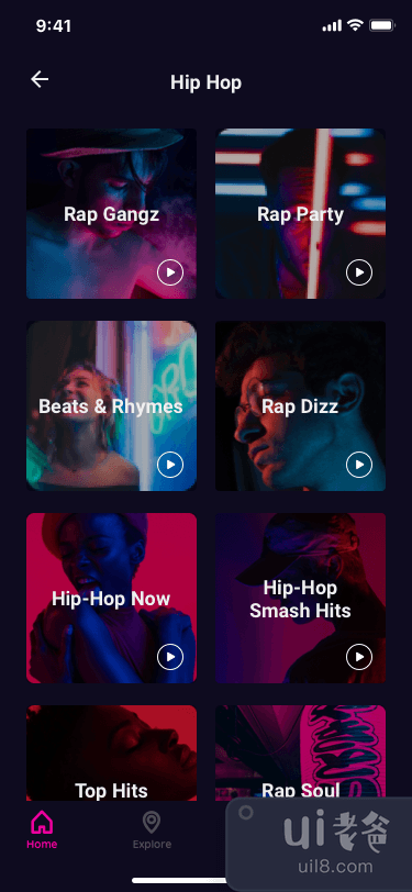 RLing - 惊人的音乐应用程序 UI 套件(RLing - Amazing Music App UI Kit)插图5