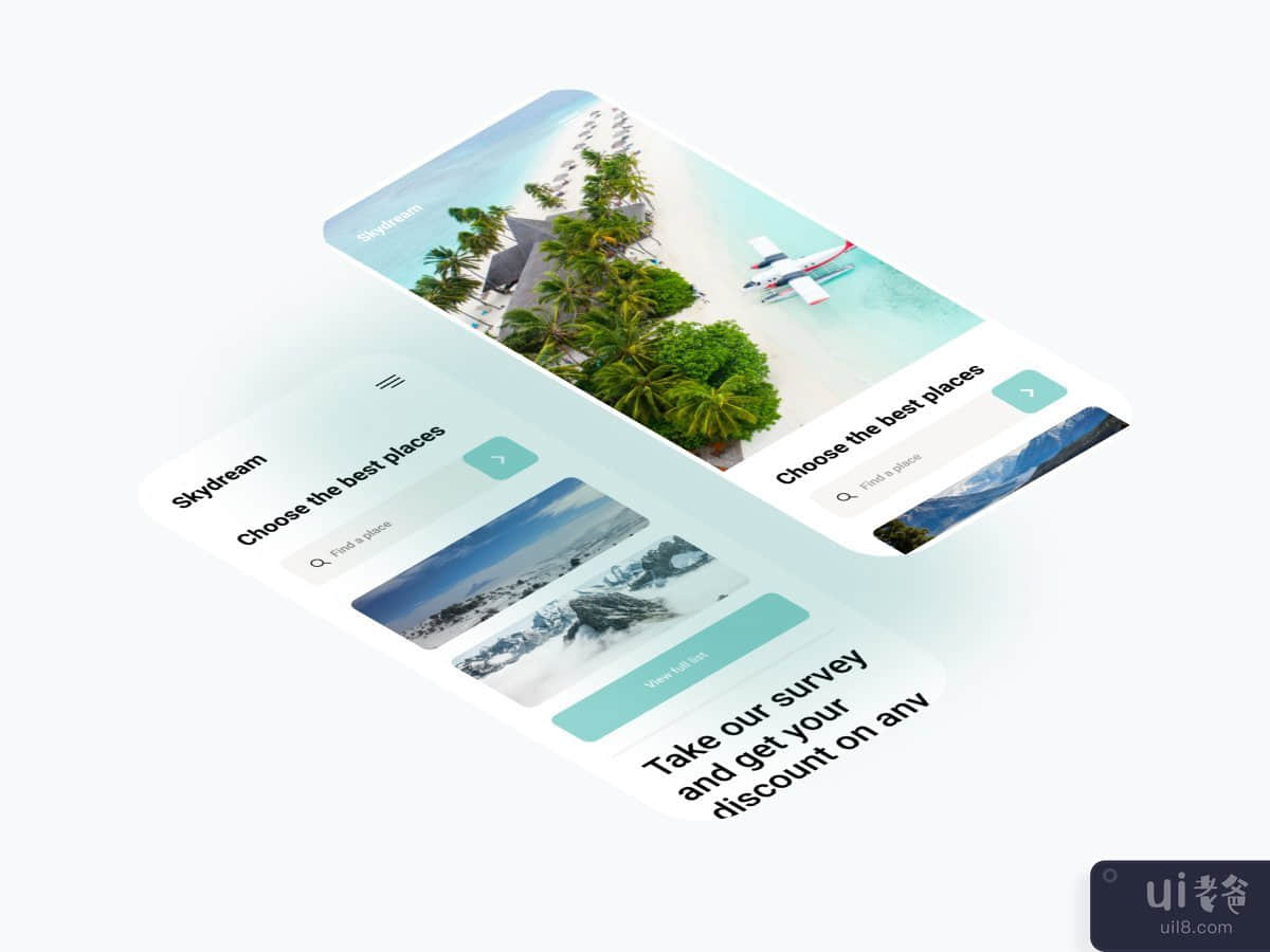 梦想旅行社 - 应用程序界面(Dream Travel Agency - App Ui)插图1