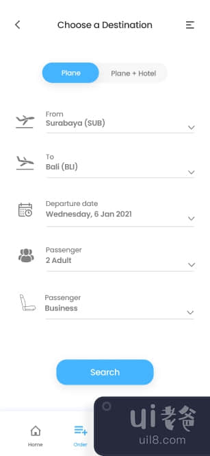 航班预订应用程序 UI 设计理念(Flight Booking App UI Design Concept)插图1
