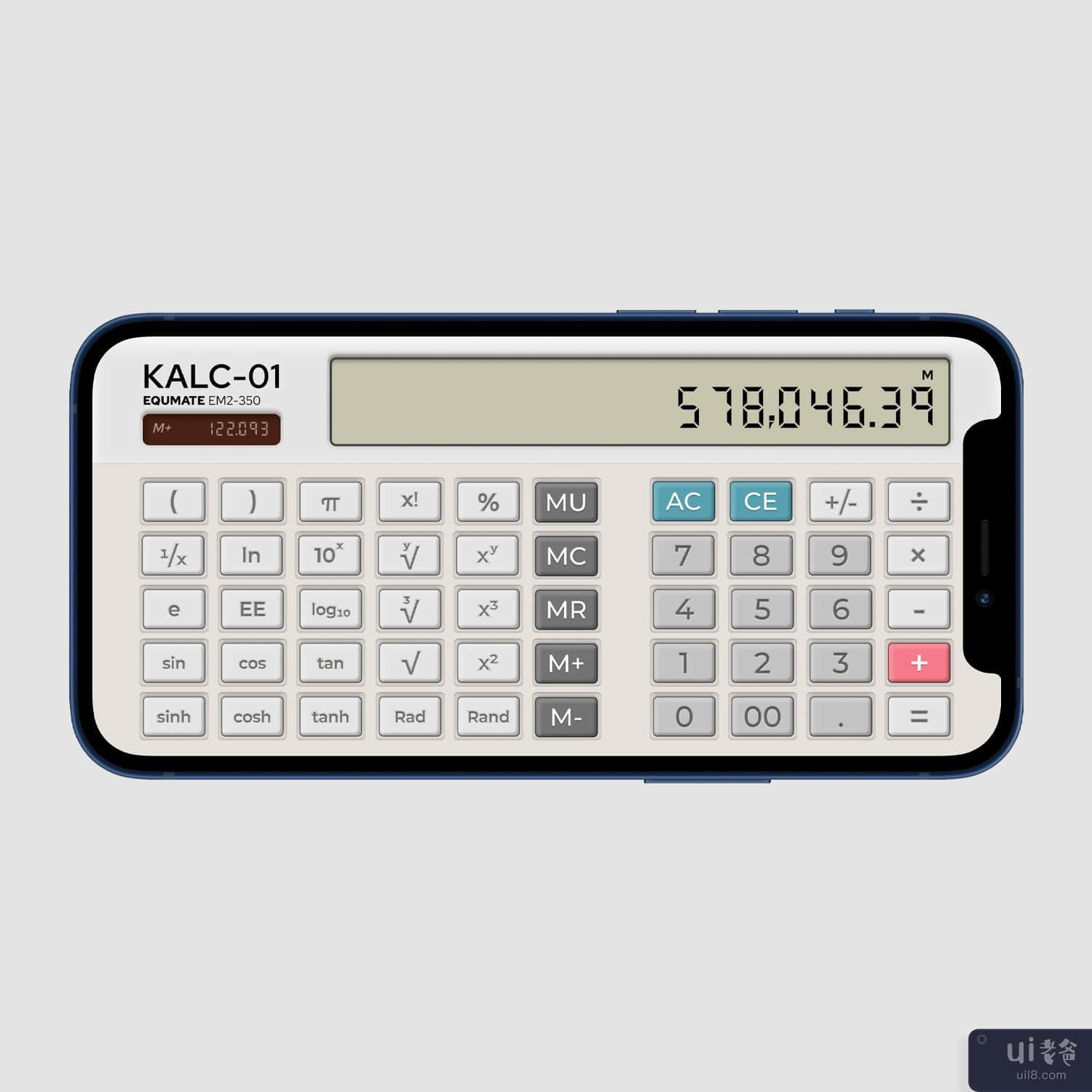 KALC-01 Equmate – 复古计算器应用程序设计理念(KALC-01 Equmate – Retro Calculator App Design Concept)插图1