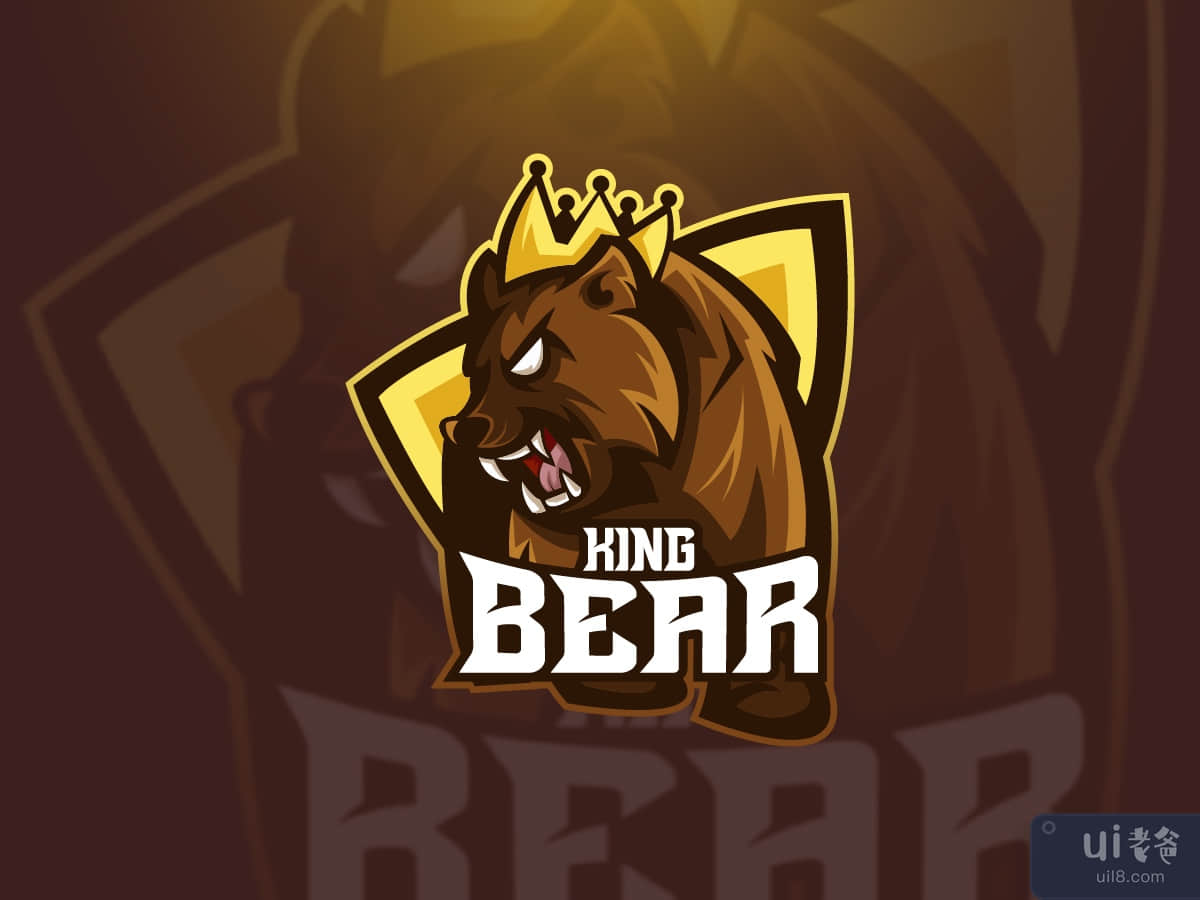King Bear Esport Logo Template