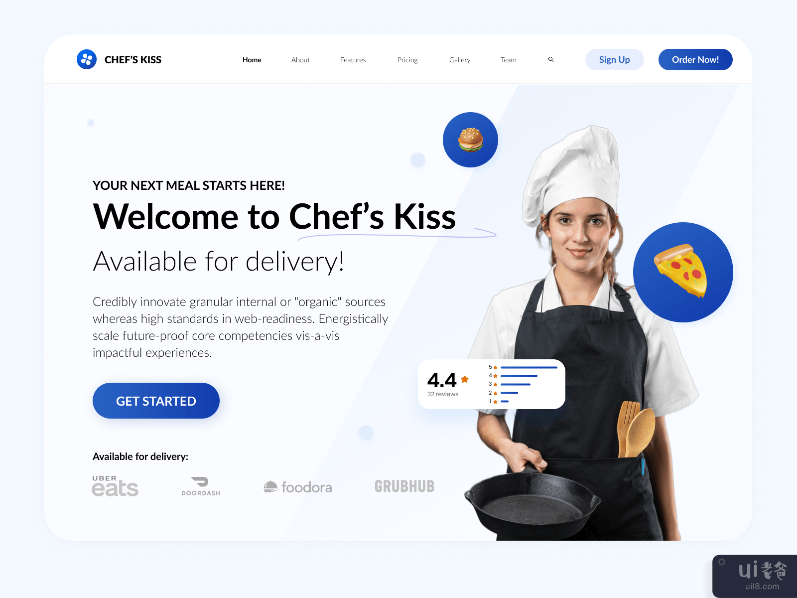Website Preview Hero Section Chef's Kiss
