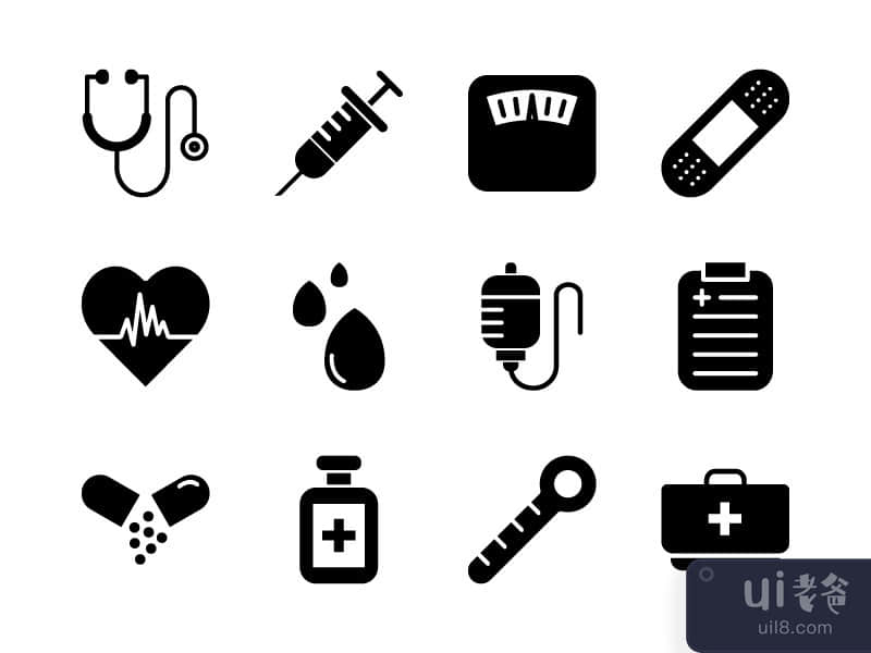 Medical Icon Set Glyph
