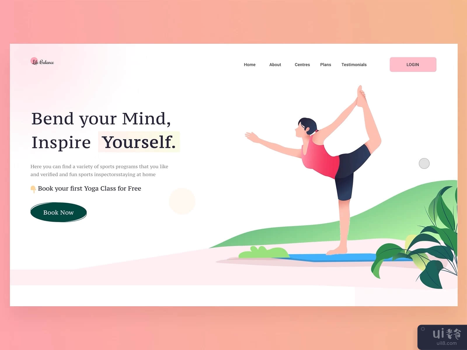 Awesome😊 page layout for a yoga🧘 website