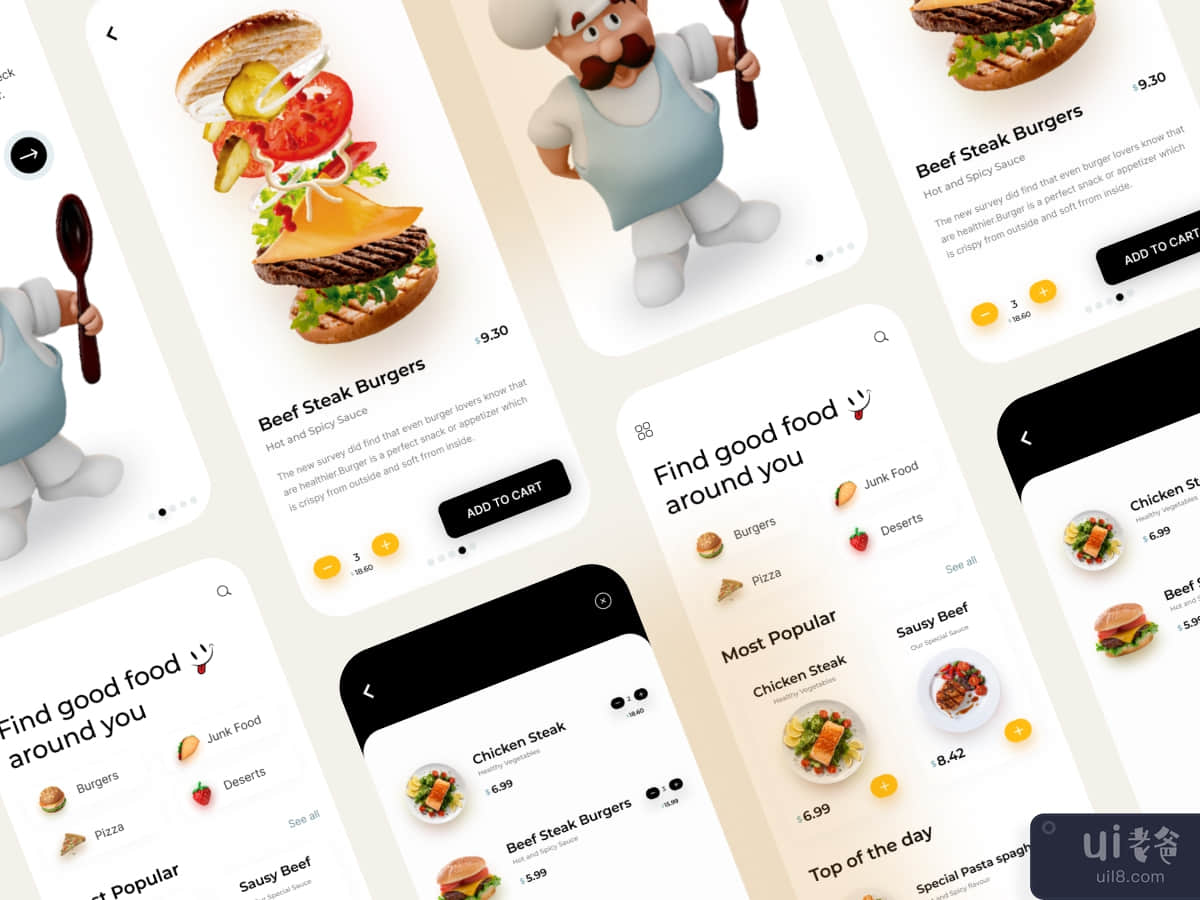 Food Shop App Ui Kit Design