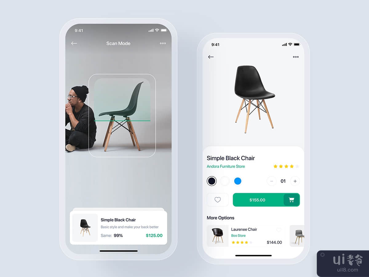 Furniture mobile app concept