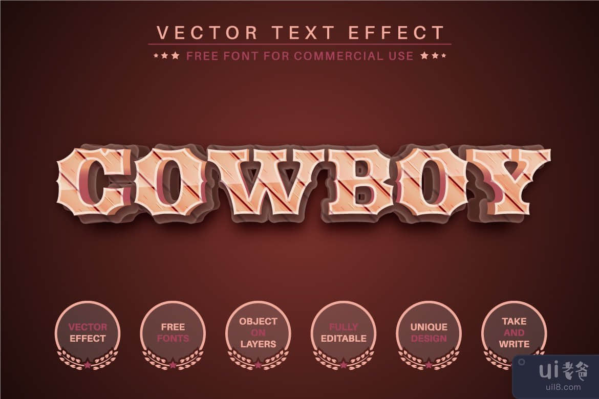 Texas - 可编辑的文本效果，字体样式(Texas -  Editable Text Effect, Font Style)插图3
