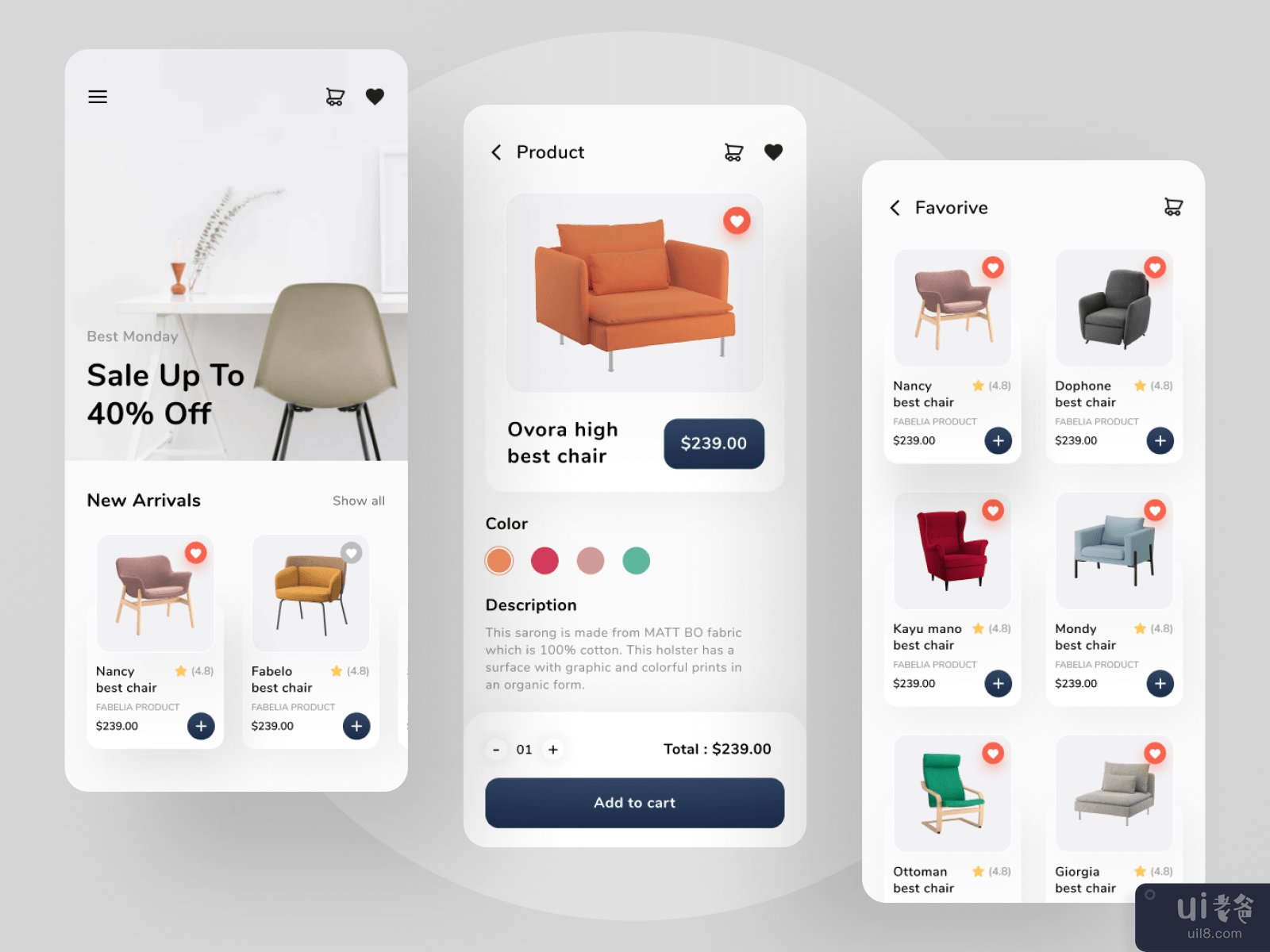 家具应用程序 UI 套件(Furniture App UI Kit)插图