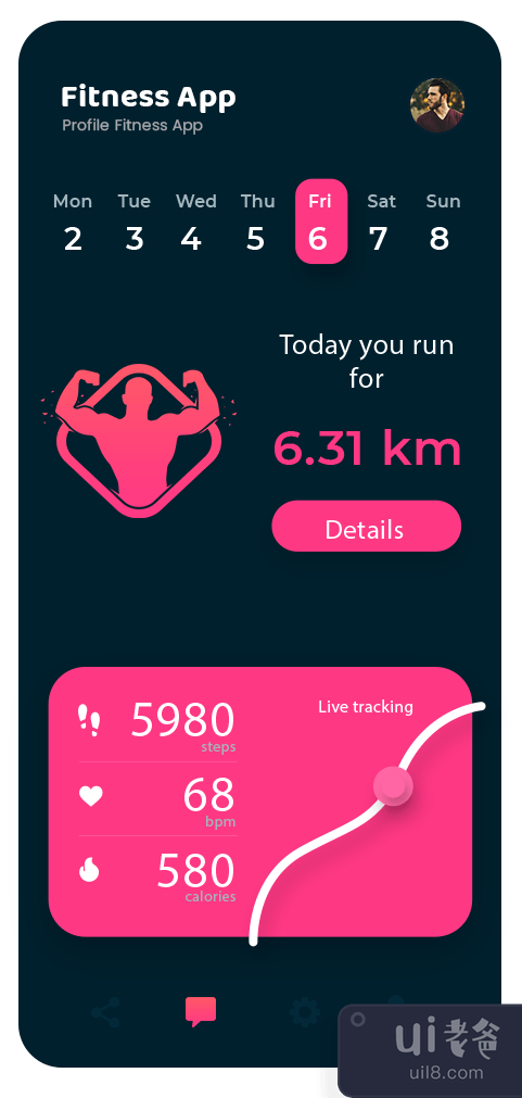 健身锻炼追踪器移动应用程序(Fitness Workout tracker mobile app)插图