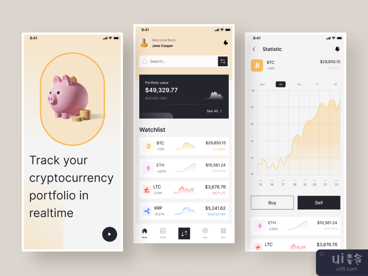加密货币移动应用程序设计(Cryptocurrency Mobile App Design)插图