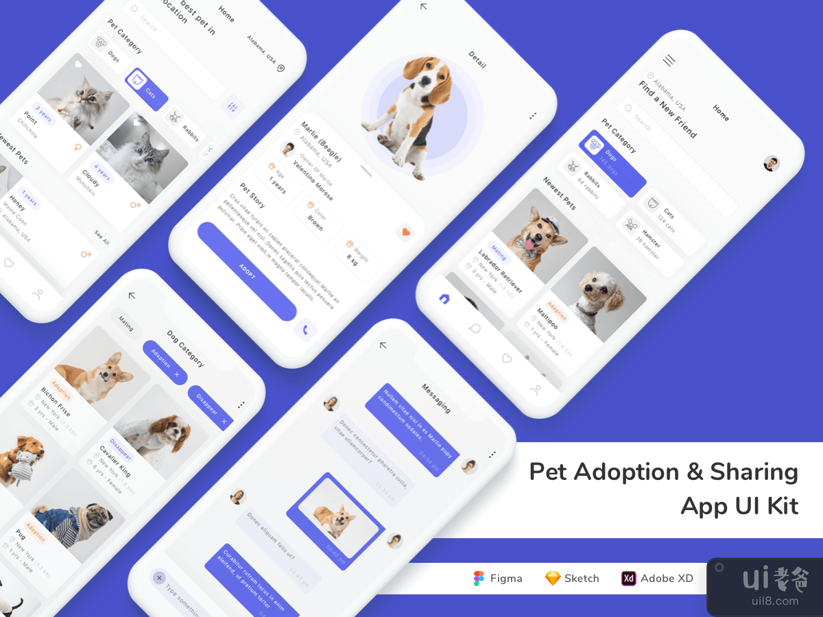 Pet Adoption & Sharing App UI Kit