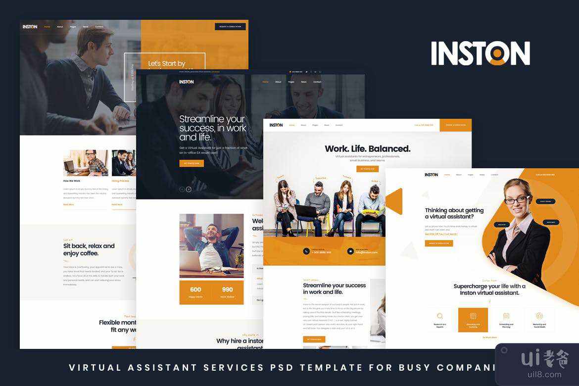Inston - 虚拟助手服务 HTML 模板(Inston - Virtual Assistant Services HTML Template)插图