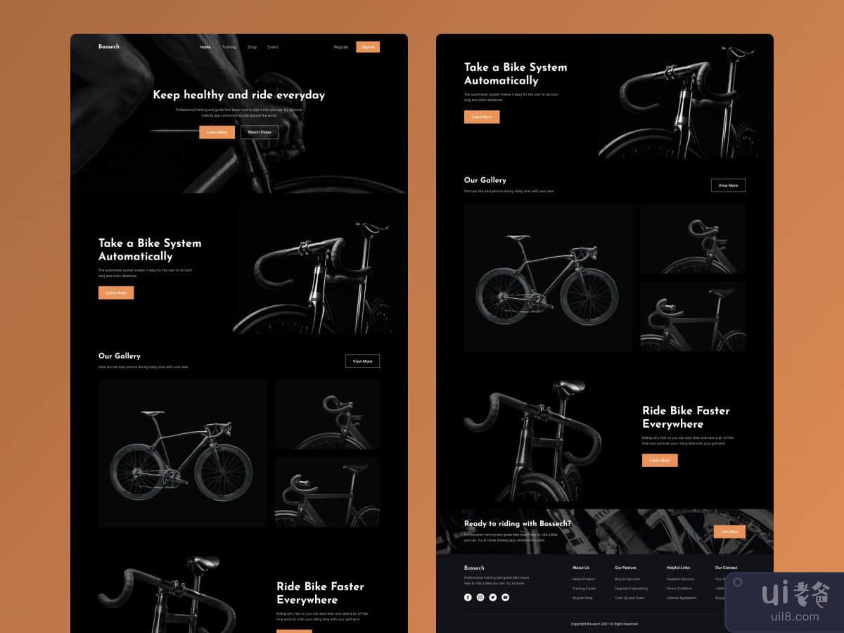自行车展示着陆页(Bicycle Showcase Landing Page)插图1