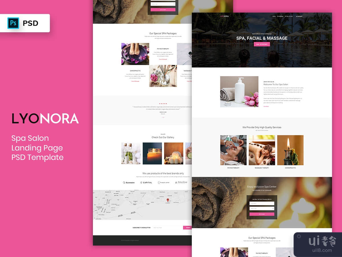 Spa Landing Page PSD Template