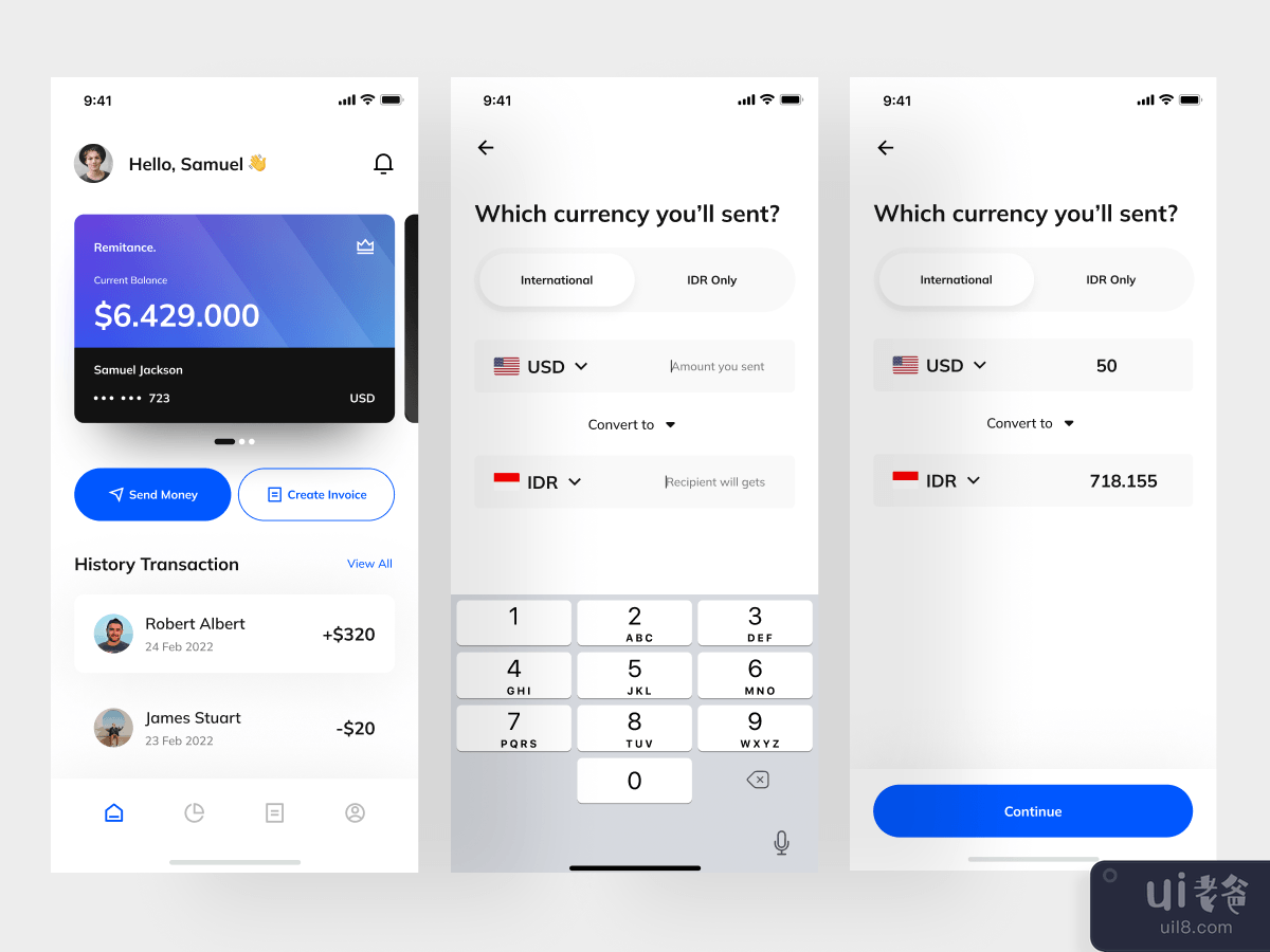Remittance - App UI Kit
