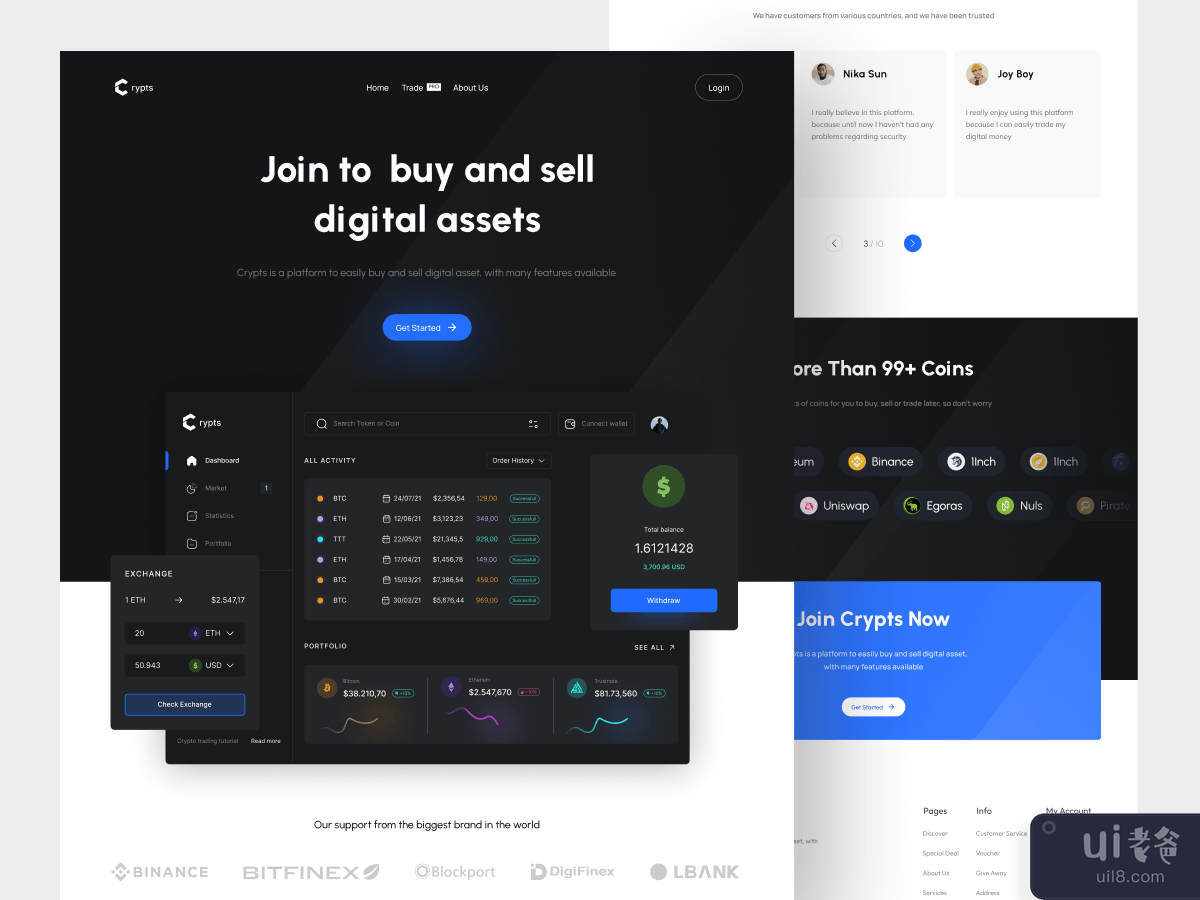 Crypts - Crypto Landing Page