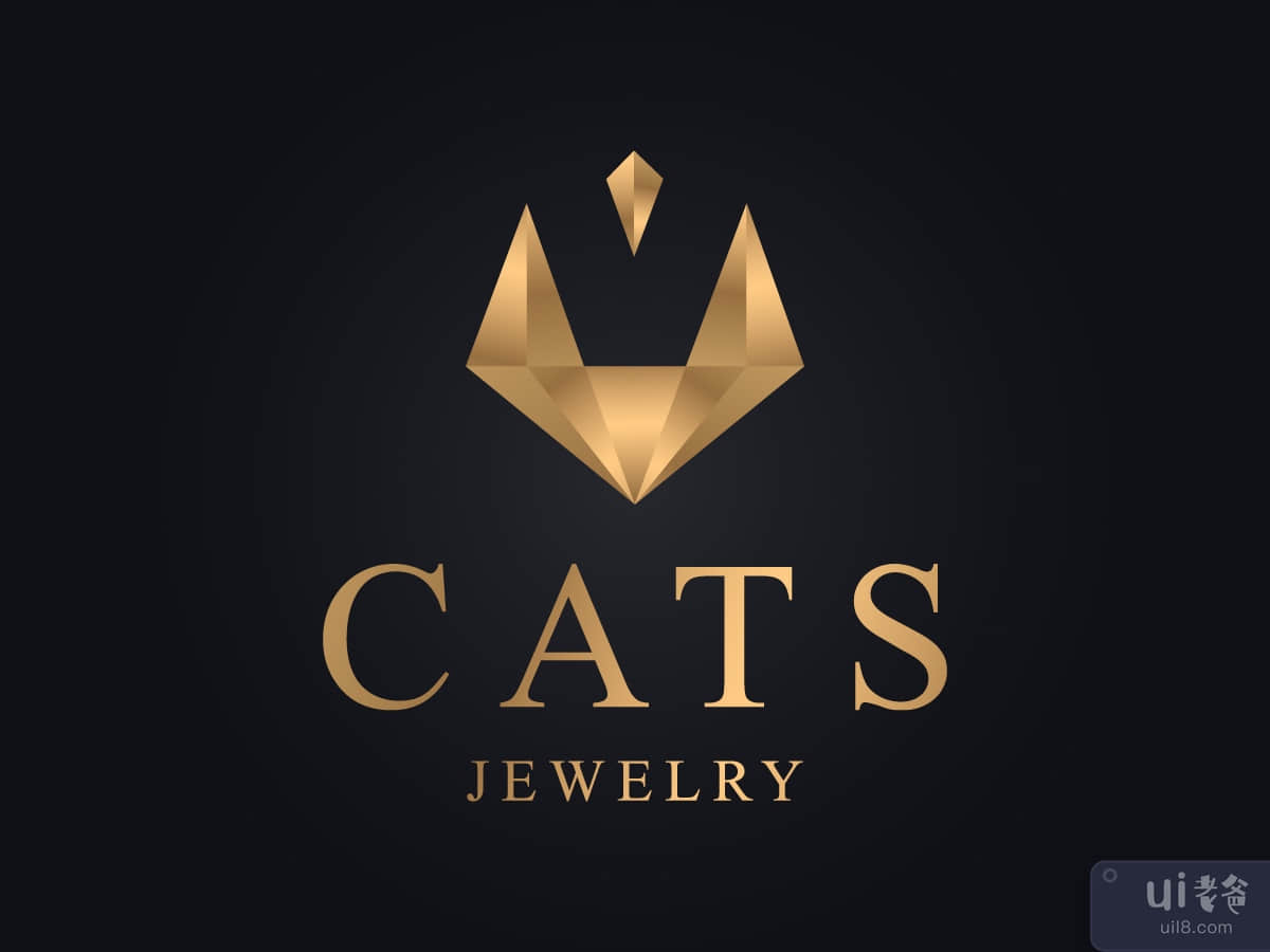 Cats Jewelry Luxury Logo Template