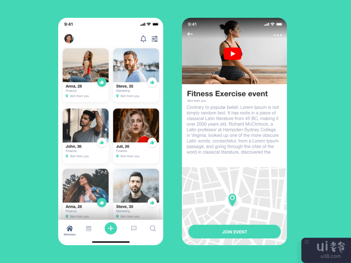 Social fitness Event App