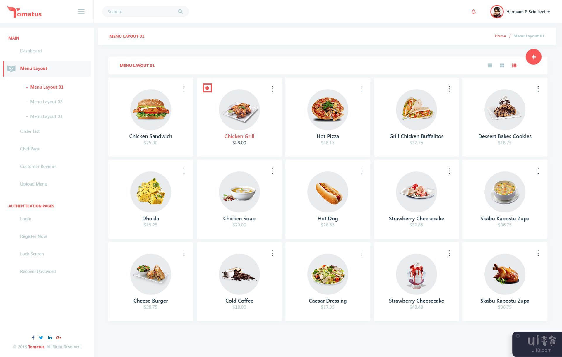 Tomatus-Restaurant 管理仪表板 UI 套件(Tomatus-Restaurant Admin Dashboard UI Kit)插图5