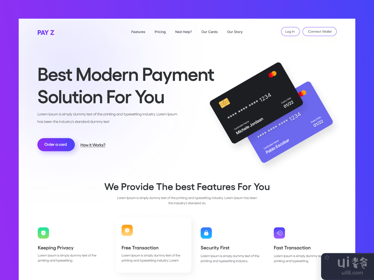 Credit Card Website Design