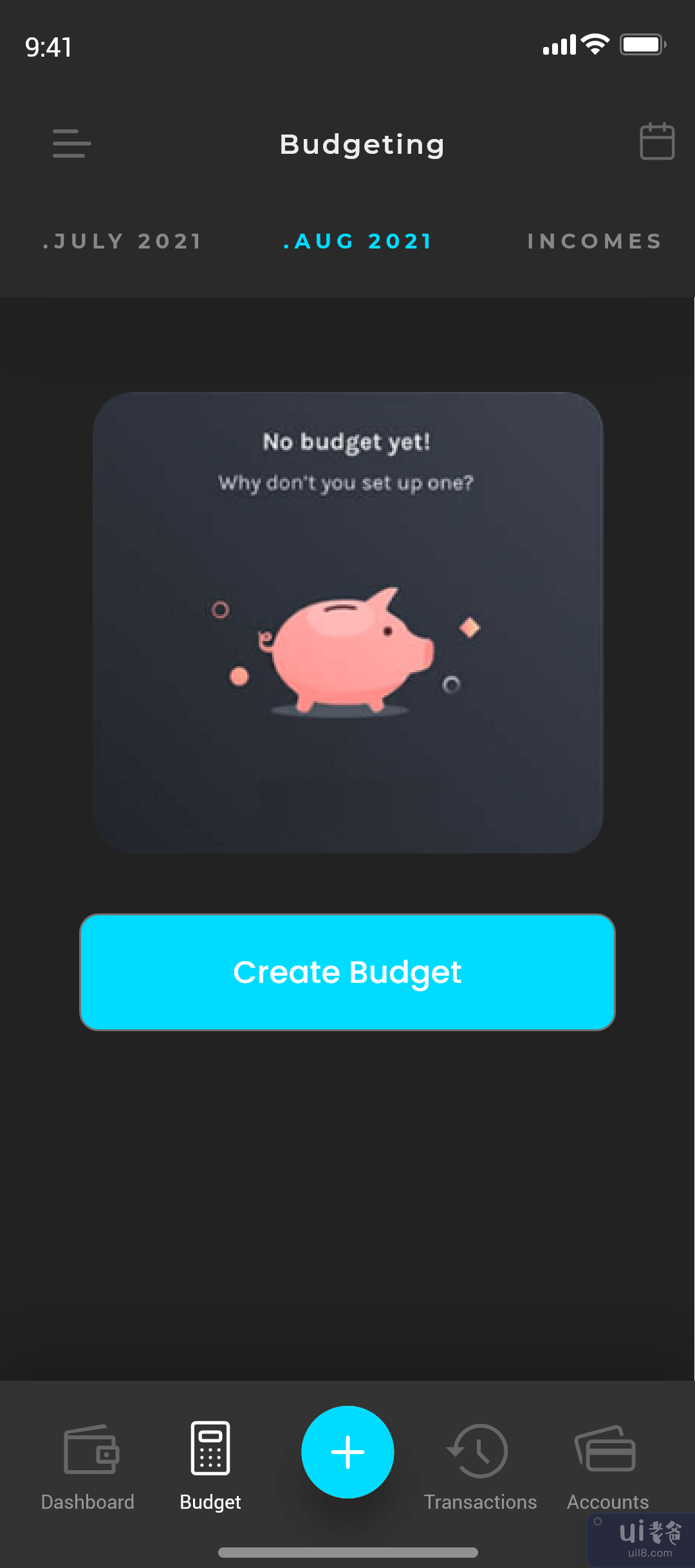 钱包应用挑战 - 预算规划器 iOS UI 套件(Wallet App Challenge - Budget Planner iOS UI Kit)插图1